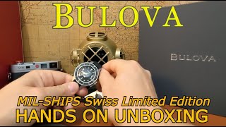 Hands On Unboxing Bulova MILSHIPSW2181 Limited Edition Swiss Made Automatic Vintage Diver Bulova [upl. by Cadel]