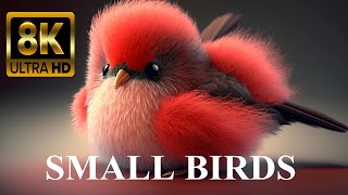 Small BIRDS 8K ULTRA HD with Names and Sounds [upl. by Ready]