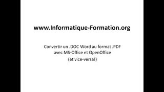 Convertir un DOC en PDF et un PDF en DOC avec Microsoft Word OpenOffice et Adobe Reader [upl. by Lipp873]