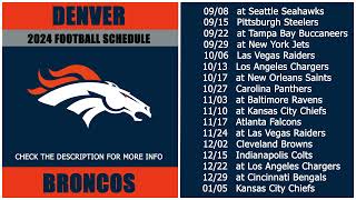 2024 Denver Broncos Football Schedule [upl. by Beatriz]