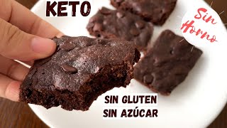 BROWNIE FIT KETO  SIN HORNO 😍 Fácil y Rápido  SIN AZÚCAR [upl. by Alexandra564]