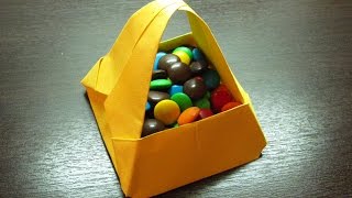 Como hacer una BOLSA DE PAPEL para CARAMELOS Y DULCES  Origamis de papel paso a paso Muy fácil [upl. by Noxin]