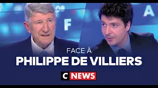 Face à Philippe de Villiers  13 octobre 2023 CNews [upl. by Eilrak252]