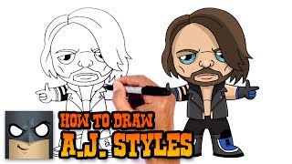 How to Draw AJ Styles  WWE Superstars [upl. by Brainard]