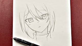 Easy anime drawing  how to draw cute anime girl easy [upl. by Aman777]