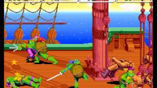 Teenage Mutant Ninja Turtles Turtles in Time arcade 4 player Netplay 60fps [upl. by Ynohtna]