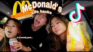 TESTING VIRAL MCDONALDS TIKTOK HACKS [upl. by Llatsyrc]