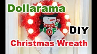 Dollarama Diy Christmas wreath easy tutorial [upl. by Nedry]