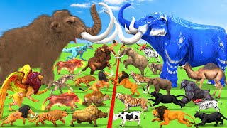 Modern Mammals vs Cenozoic Beasts Size Comparison Mammoth TRex Vs Elephant Tiger Animal Epic Battle [upl. by Phox]