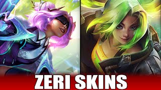 ZERI SKINS 2022  All Zeri Skins Including Withered Rose Zeri [upl. by Nwahser86]