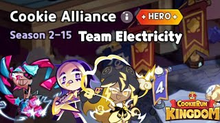 Cookie Alliance Season 215 Hero Mode Team Electricity Guide  Cookie Run Kingdom [upl. by Nettirb]