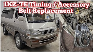 Toyota Hiace Timing Belt Replacement ACAlternator Belts 1KZTE Turbodiesel [upl. by Ayoted169]