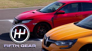 Honda Civic Type R VS Renault Sport Megane RS  Fifth Gear [upl. by Anikahs]