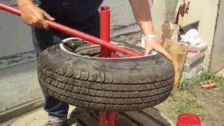 Harbor Freight How To Mount Tire Using Pittsburgh Portable Tire Changer [upl. by Yborian]