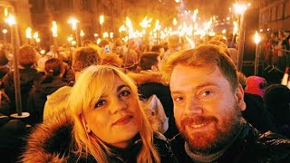 EDINBURGH HOGMANAY TORCHLIGHT PROCESSION  Blogmanay 201617 [upl. by Ayerf]