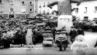 HD Stock Footage Austrian Tamsweg Parade 1946 Newsreel [upl. by Akinnor]