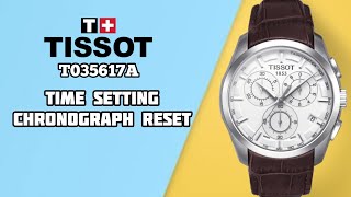 How To Set Tissot Chronograph Watch Time Date and Stopwatch  Tissot Chronograph T035617A  SolimBD [upl. by Casta960]