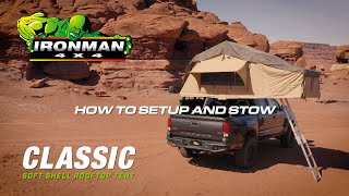 How To Setup and Stow Your Classic Softshell Rooftop Tent  Ironman 4x4 [upl. by Esihcoc481]