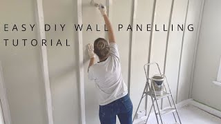 EASY AT HOME DIY WALL PANELLING TUTORIAL FOR A STATEMENT WALL [upl. by Torr599]