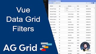 Vue Data Grid builtin column filters overview for AG Grid [upl. by Matthews]