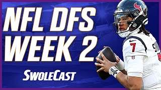 DraftKings DFS NFL Week 2 Picks  Swolecast First Look [upl. by Anneirb]