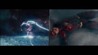 The Flash In Justice League 2021 vs 2017 Highlight Scene Zack Synder vs Joss Whedon Cut Comparison [upl. by Knutson]