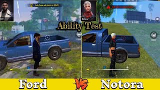 Ford vs Notora Character Ability Test  ford vs notora zone test in garena free fire [upl. by Igic]