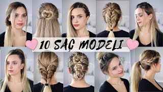 10 KOLAY SAÇ MODELİ ✨En Sevdiğim Saç Modelleri Hızlı ve Isısız [upl. by Cailean]