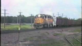 Union Pacific SD402 Blows Dynamic Brake Fan [upl. by Vasileior905]