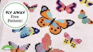 Free Butterfly Cross Stitch Pattern Caterpillar Cross Stitch [upl. by Issac]