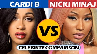 Cardi B vs Nicki Minaj  Celebrity Comparison [upl. by Ened753]