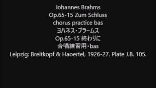 Johannes Brahms Op6515 Zum Schluss chorus practice bas [upl. by Alban]