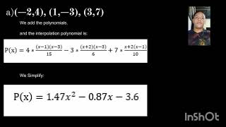 LAGRANGE INTERPOLATION POLYNOMIAL POINT A [upl. by Mcdonald]