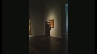 Vandal caught on camera spraypainting Picasso artwork in Texas gallery [upl. by Atinauq]