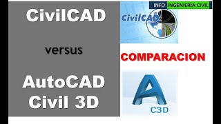 COMPARACION entre CivilCAD versus AutoCAD Civil 3d [upl. by Retswerb]