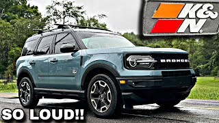 Bronco Sport KampN Cold Air Intake Install INSANE TURBO NOISE [upl. by Dnomsad]