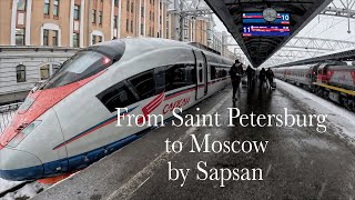 From Saint Petersburg to Moscow by quotSapsanquot train [upl. by Coussoule]