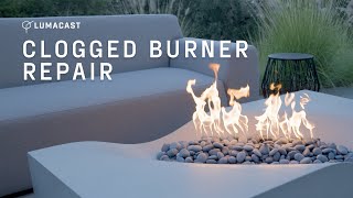 DIY Clogged Fire Pit Burner Repair  Lumacast Fire Features [upl. by Kcub887]