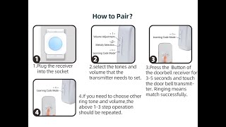 DIY Pairing of JSIEEM Wireless Doorbell [upl. by Burt]