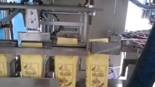 Automatic paper bag filling cutting guling and sealing machine [upl. by Farl]