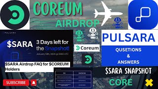 Coreum Pulsara AIRDROP SARA QampA Snapshot Imminent [upl. by Suckow904]