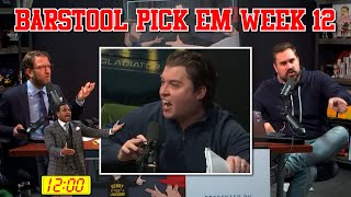 The Schedule Conflict  Barstool Pick Em Week 12 [upl. by Aihsekram305]