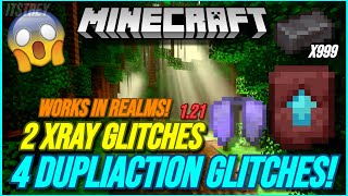 MINECRAFT 5 OP GLITCHES IN 121 BEDROCK DUPLICATION AND XRAY GLITCHES WORKING [upl. by Eulalia]