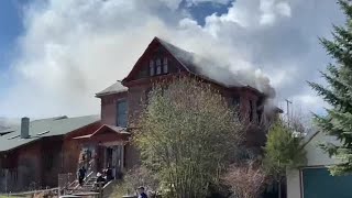 Historic Lissner Mansion catches fire in Helena [upl. by Bab479]