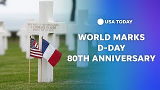 World marks DDay 80th Anniversary  USA TODAY [upl. by Mickie]