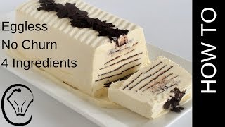 Viennetta Vanilla Ice Cream No Churn Eggless Only 4 Ingredients Vienetta Homemade DIY Dessert [upl. by Migeon]