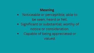 Appreciable englishlanguage meaning sentences englishvocabulary [upl. by Otrebmal]