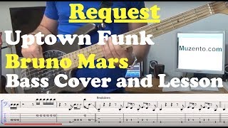 Uptown Funk  Bass Cover Request and Lesson [upl. by Ahsetan98]