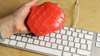 Tastatur reinigen mit Schleim  DIY Tipp für saubere Tastatur  Cleaning Slime zum Saubermachen [upl. by Airtened]