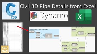 Dynamo For Civil 3D Pipe Network Details from Excel [upl. by Kolivas401]